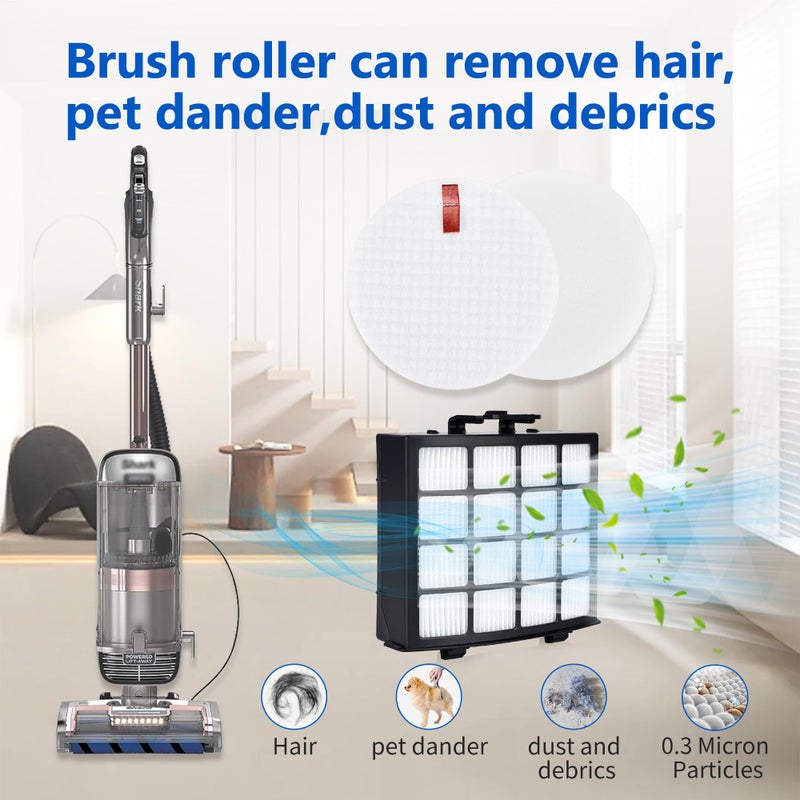 Amyehouse Soft Brushroll Filters Replacement Parts Acessories for Shark Vertex DuoClean PowerFin Upright Vacuum AZ2002 AZ2000 AZ2000W Accessories, Part # 1483FC2000 XHFA 2000 & XFFKAZ2000 - Image 5